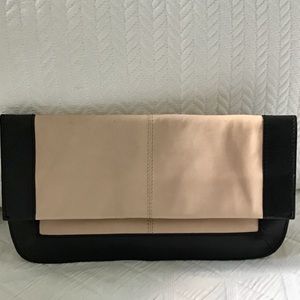 Banana Republic leather, fold over clutch